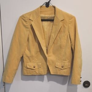 Vintage Yellow Ultrasuede Blazer Jacket Women's Size 6 Union Made In The USA